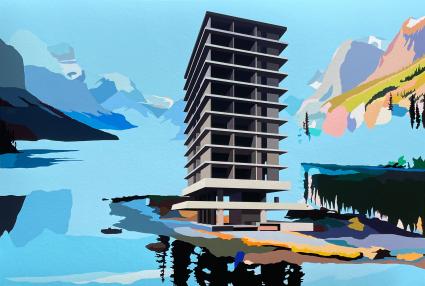 Blue Mountain & Floating Building